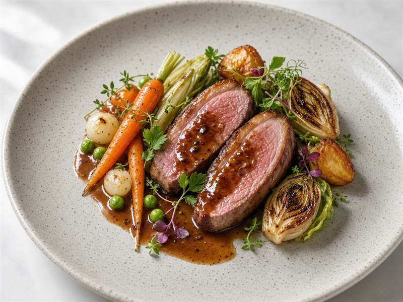 Assiette gastronomique du menu CafeDeMesseFR